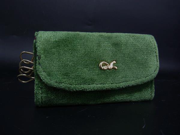 ■美品■ Roberta di Camerino ロベルタ ディ カメリーノ モケット 4連キーケース 鍵入れ グリーン系 DJ6724拍卖