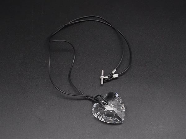 ■美品■ SWAROVSKI スワロフスキー ハート ネックレス ペンダント アクセサリー レディース クリア×ブラック系 DJ5369拍卖