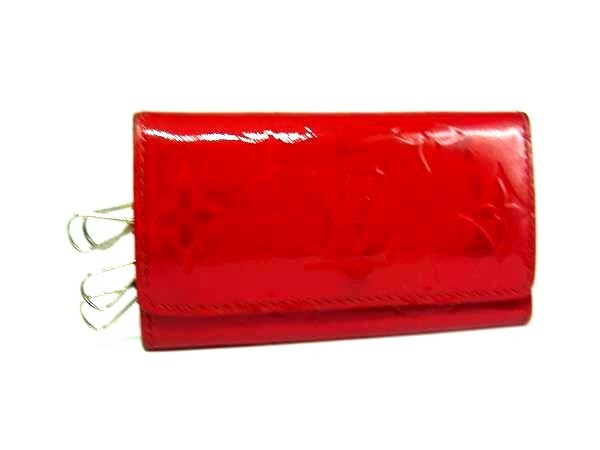 LOUIS VUITTON ルイヴィトン M91976 モノグラムヴェルニ ミュルティクレ4 4連 キーケース 鍵入れ ポムダムール レッド系 DJ6613拍卖
