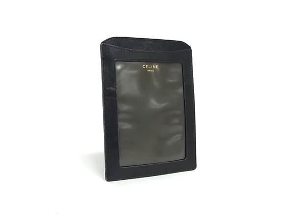 CELINE セリーヌ レザー カードケース カード入れ 定期入れ レディース メンズ ブラック系 DJ9459拍卖