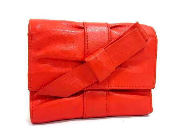 FURLA フルラ レザー 三つ折り 財布 ウォレット 札入れ 小銭入れ カード入れ レディース レッド系 DJ7285拍卖