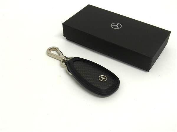 ■美品■ Mercedes Benz メルセデスベンツ レザー キーリング キーホルダー チャーム メンズ ブラック系 DJ5496拍卖