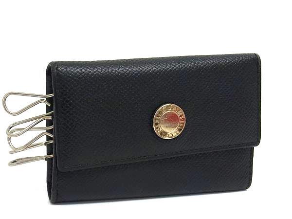 BVLGARI ブルガリブルガリ レザー 5連 キーケース 鍵入れ メンズ レディース ブラック系 DJ3859拍卖