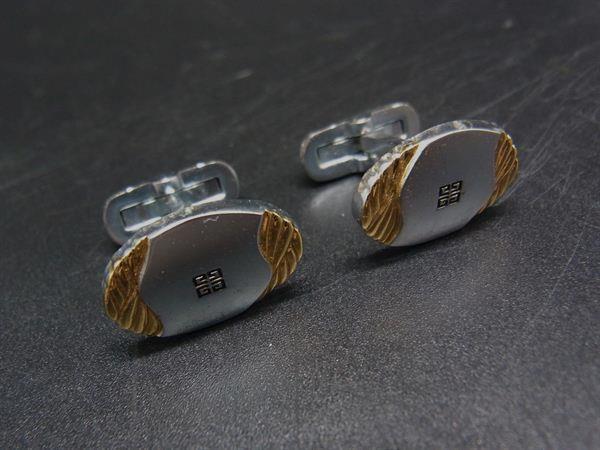 ■美品■ GIVENCHY ジバンシィ カフスボタン カフリンクス アクセサリー ビジネス 紳士 メンズ シルバー系×ゴールド系 DJ3271拍卖