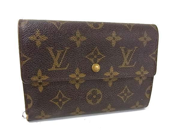 1円 LOUIS VUITTON ルイヴィトン M61202 モノグラム ポルトトレゾール エテュイ パピエ 三つ折り 財布 ウォレット ブラウン系 FQ2872拍卖