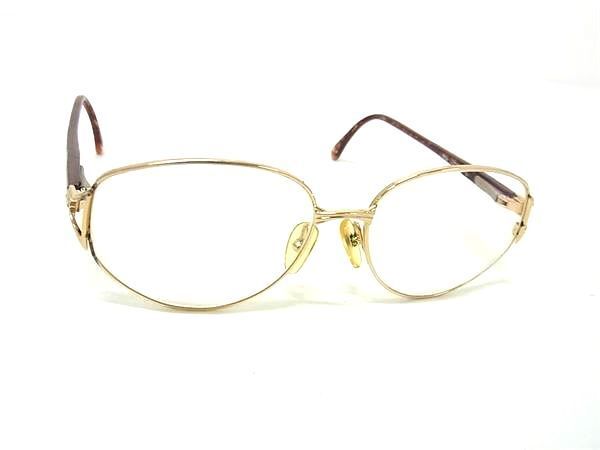 ChristianDior クリスチャンディオール ヴィンテージ 度入り メガネ 眼鏡 めがね レディース ゴールド系×ブラウン系 DJ2780拍卖