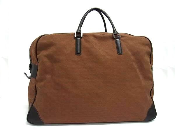 1円 ■美品■ ANYA HINDMARCH アニヤハインドマーチ キャンバス×レザー ハンドバッグ ボストン 旅行かばん レディース ブラウン系 GC0734拍卖