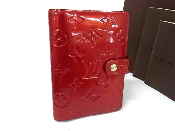1円 ■美品■ LOUIS VUITTON ヴィトン R21016 モノグラムヴェルニ アジェンダPM 6穴式 手帳カバー スケジュール帳 レッド系 FQ2908拍卖