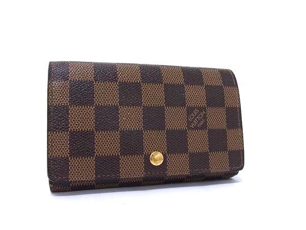 1円 LOUIS VUITTON ルイヴィトン N61730 ダミエ ポルトモネ ビエ トレゾール 二つ折り 財布 ウォレット 小銭入れ ブラウン系 FT3113拍卖