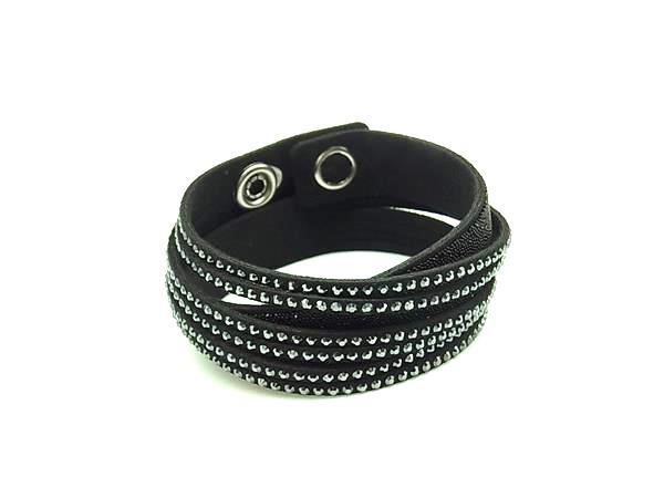 ■新品■未使用■ SWAROVSKI スワロフスキー slake レザー 2連 ブレスレット チョーカー アクセサリー DJ2362拍卖