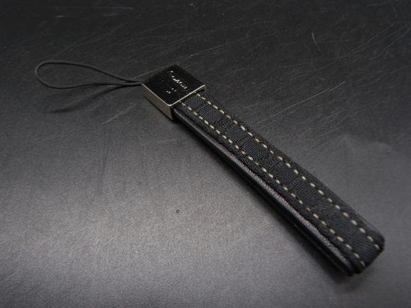 ■極美品■ COACH コーチ キャンバス×レザー ストラップ キーホルダー バッグチャーム ブラック系×シルバー系 DJ2219拍卖