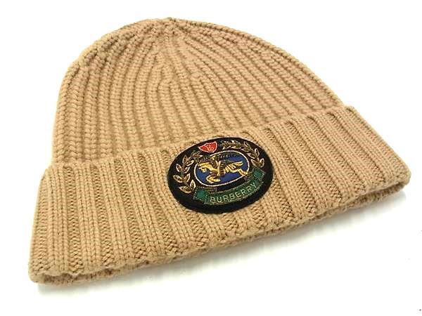 1円 ■極美品■ BURBERRY バーバリー ニット帽 ニットキャップ 帽子 メンズ レディース ベージュ系 FI9338拍卖
