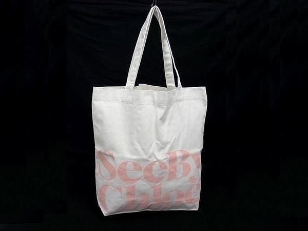 ■極美品■ SeeByChloe シーバイクロエ キャンバス トートバッグ ショルダー 肩掛け レディース オフホワイト系×ピンク系 DJ1124拍卖