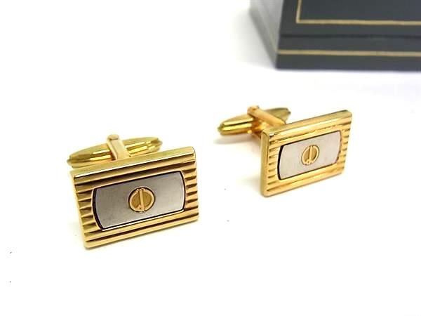 ■美品■ dunhill ダンヒル カフスボタン カフリンクス アクセサリー ビジネス 紳士 メンズ ゴールド系×シルバー系 DJ0074拍卖