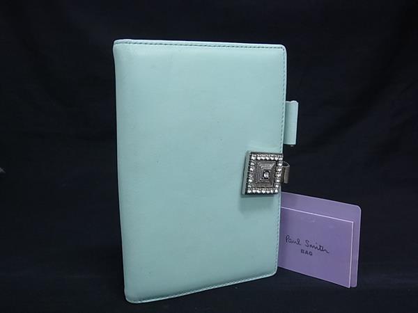 Paul Smith ポールスミス レザー 6穴式 手帳カバー スケジュール帳 アドレス帳 レディース メンズ ライトグリーン系 DJ0035拍卖