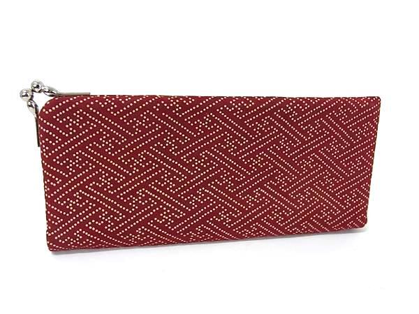 ■美品■ INDEN-YA 印傳屋 インデンヤ 鹿革 漆塗り紗綾形 メガネケース 眼鏡ケース 眼鏡入れ レディース メンズ レッド系 DI8984拍卖