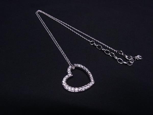 ■極美品■ SWAROVSKI スワロフスキー ラインストーン ハート ネックレス ペンダント アクセサリー レディース シルバー系 DI5022拍卖
