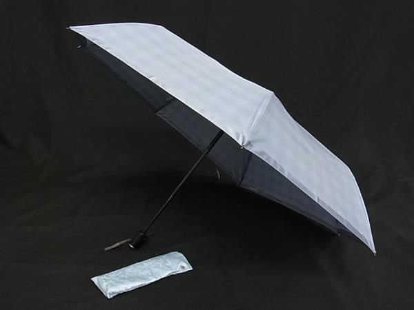 YVESSAINTLAURENT イヴサンローラン ワンタッチ式 折りたたみ傘 折り畳み傘 高級傘 アンブレラ 雨具 ライトブルー系 DI1615拍卖