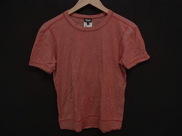 ■美品■ DOLCE&GABBANA ドルチェ&ガッバーナ コットン 半袖 Tシャツ トップス 表記サイズ L 洋服 コーラルピンク系 DH9733拍卖