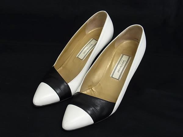 ■美品■ GIANNI VERSACE ジャンニ ヴェルサーチ レザー ヒール パンプス サイズ34 1/2(約21.5cm) 靴 シューズ ホワイト系 DK5319拍卖