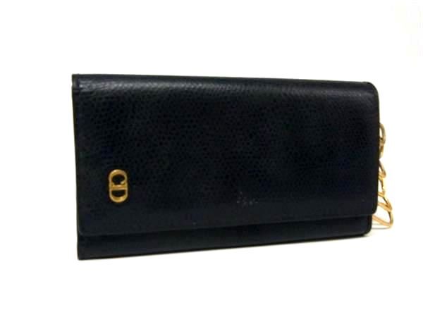 ChristianDior クリスチャンディオール レザー 6連キーケース 鍵入れ レディース ネイビー系 DJ9024拍卖