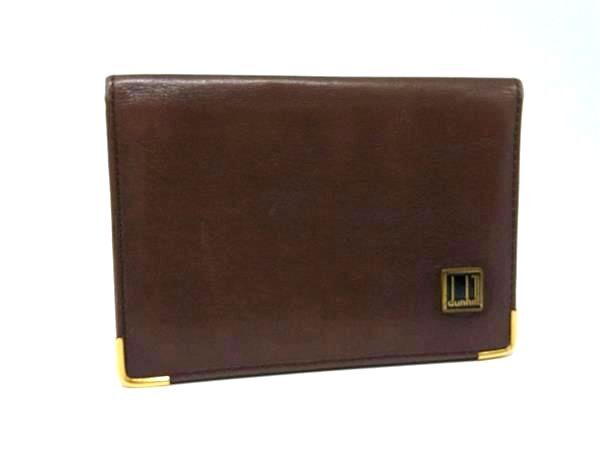■美品■ dunhill ダンヒル レザー カードケース カード入れ パスケース 定期入れ 紳士 ビジネス メンズ ブラウン系 DJ9027拍卖