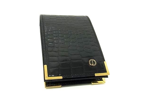 dunhill ダンヒル クロコダイル型押しレザー カードケース カード入れ 名刺入れ メンズ ブラック系 DK4002拍卖
