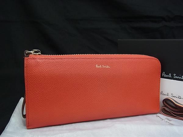 ■美品■ Paul Smith ポールスミス レザー L字ファスナー 長財布 ウォレット レディース レッド系 DK2423拍卖
