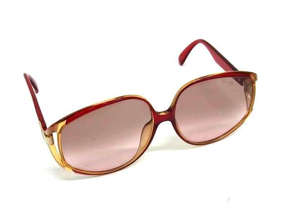 ■美品■ ChristianDior クリスチャンディオール 2320A 31 サングラス メガネ 眼鏡 レディース レッド系 DK2553拍卖