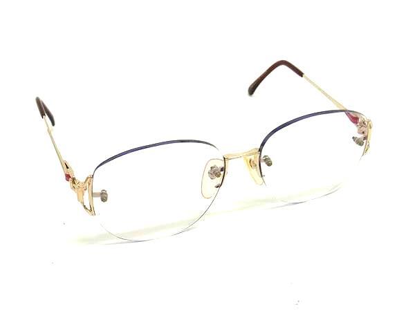 ■美品■ YVESSAINTLAURENT イヴサンローラン 30-2624 度入り サングラス 眼鏡 めがね レディース ゴールド系 DK2561拍卖