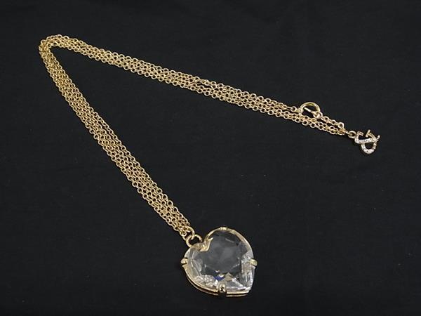 ■美品■ PINKY & DIANNE ピンキーアンドダイアン ハート ネックレス ペンダント アクセサリー レディース ゴールド系 DK3521拍卖