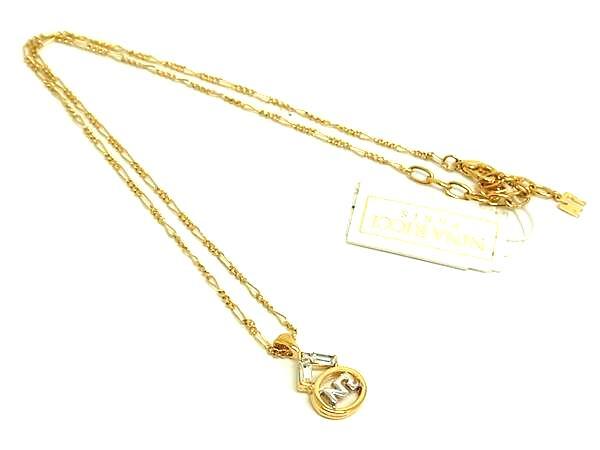 ■美品■ NINA RICCI ニナリッチ ロゴ ビジュー ネックレス ペンダント アクセサリー レディース ゴールド系 DK4302拍卖