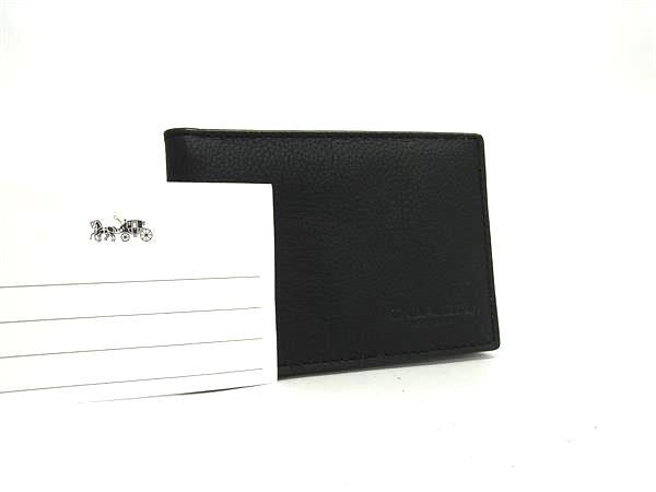 ■美品■ COACH コーチ レザー カードケース パスケース カード入れ 定期入れ メンズ ブラック系 DJ4322拍卖