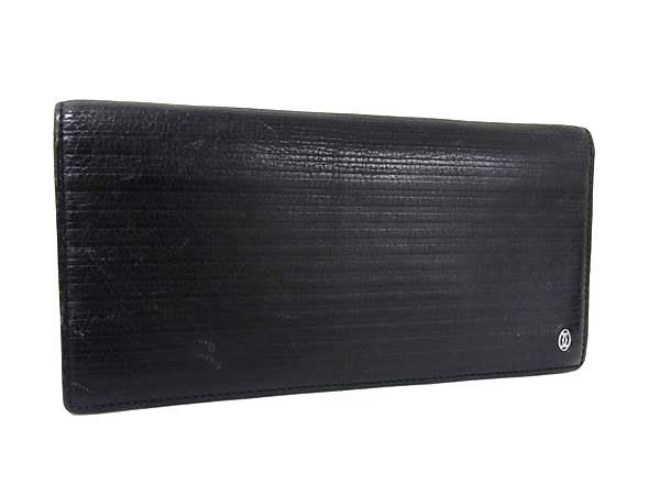 1円 Cartier カルティエ パシャ レザー 二つ折り 長財布 ウォレット 小銭入れ 札入れ カード入れ メンズ ブラック系 GA6351拍卖