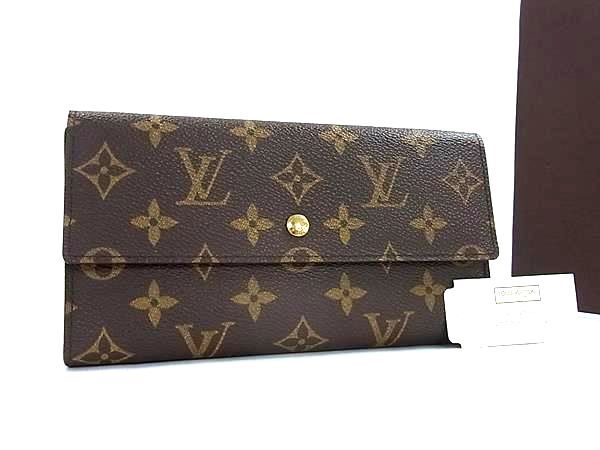 1円 ■美品■ LOUIS VUITTON ルイヴィトン M61215 モノグラム ポルトトレゾール インターナショナル 三つ折り 長財布 ブラウン系 FP7814拍卖