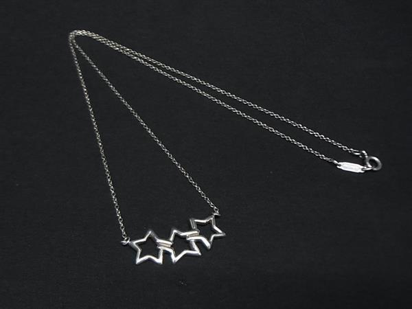 1円 ■美品■ TIFFANY&Co ティファニー トリプルスター SV925 ネックレス ペンダント アクセサリー レディース シルバー系 FR6356拍卖