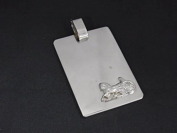 1円 ■美品■ CELINE セリーヌ 馬車 ネックレストップ ペンダントトップ チャーム アクセサリー レディース メンズ シルバー系 BP5974拍卖