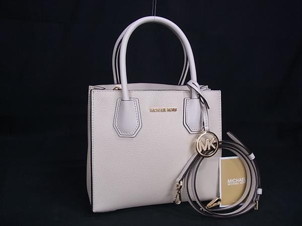 1円 MICHAEL KORS マイケルコース レザー 2WAY クロスボディ ハンドバッグ ショルダーバッグ 斜め掛け レディース アイボリー系 BP6015拍卖