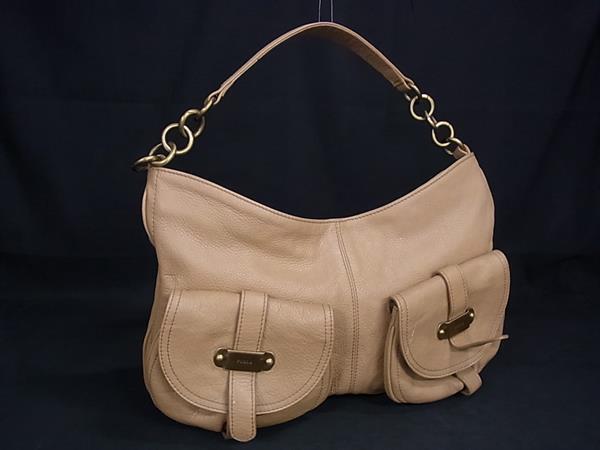 1円 ■美品■ FURLA フルラ レザー ワンショルダーバッグ 肩掛け レディース ライトブラウン系 FP9238拍卖