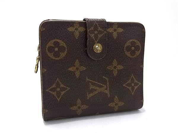 1円 LOUIS VUITTON ルイヴィトン M61667 モノグラム コンパクトジップ 二つ折り 財布 ウォレット 札入れ 小銭入れ ブラウン系 FR6865拍卖