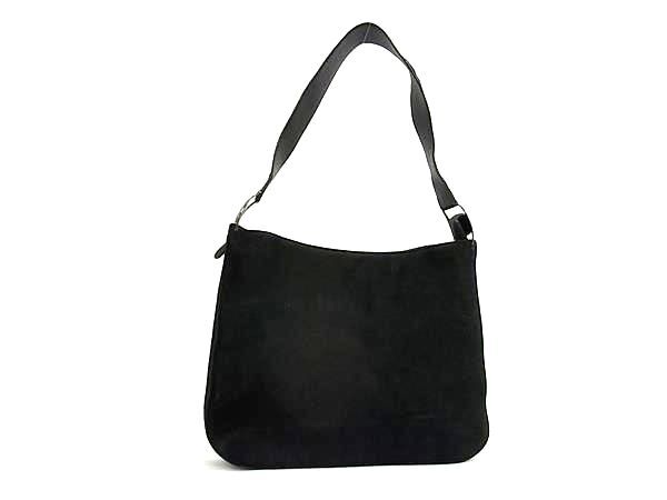 1円 Salvatore Ferragamo フェラガモ BA-21 7648 ヴァラ ヌバック×レザー ワンショルダーバッグ 肩掛け レディース ブラック系 FP9249拍卖