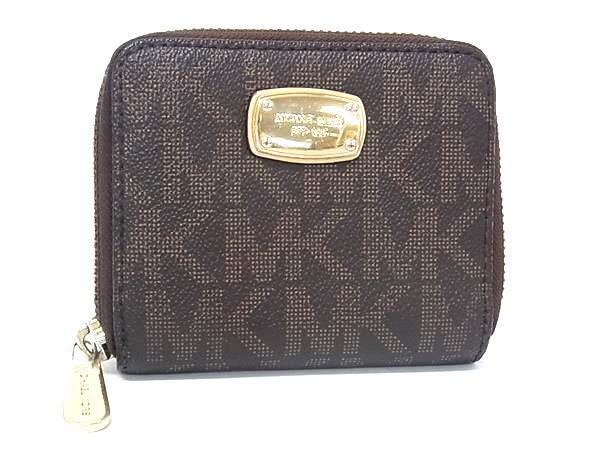 MICHAEL KORS マイケルコース MK柄 PVC ラウンドファスナー 財布 ウォレット 札入れ 小銭入れ レディース メンズ ブラウン系 DK8152拍卖