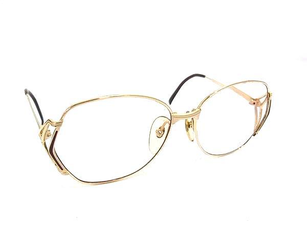 ■極美品■ ChristianDior クリスチャンディオール 2309 48 1/20 14KGF 度入り メガネ 眼鏡 レディース メンズ ゴールド系 DK7234拍卖