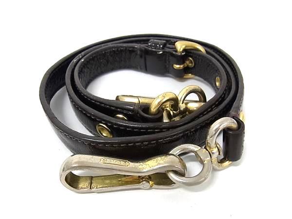 ■美品■ COACH コーチ パテントレザー バッグ用 ショルダーストラップ 斜め掛け 肩掛け ブラウン系 DK2327拍卖