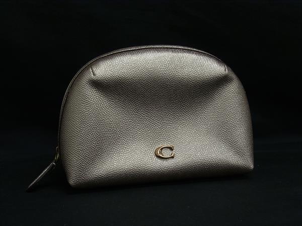 ■美品■ COACH コーチ C7178 レザー マルチケース ポーチ 小物入れ レディース ゴールド系 DJ8848拍卖