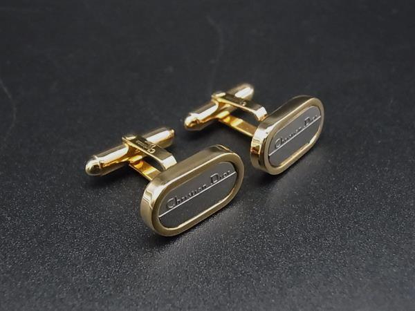 ■美品■ ChristianDior ディオール ヴィンテージ カフスボタン カフリンクス アクセサリー シルバー系×ゴールド系 DI7613拍卖