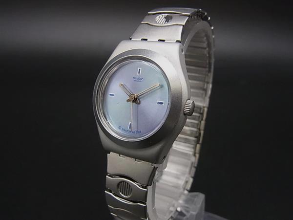 SWATCH スウォッチ IRONY アルミニウム クォーツ 生活防水 腕時計 ウォッチ レディース ブルー系×シルバー系 DJ1538拍卖