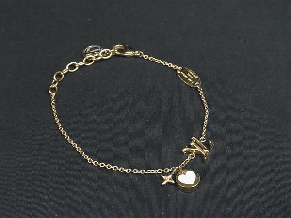 1円 LOUIS VUITTON ルイヴィトン M1211A LV アイコニック ハート ブレスレット アクセサリー レディース ゴールド系 BT0148拍卖