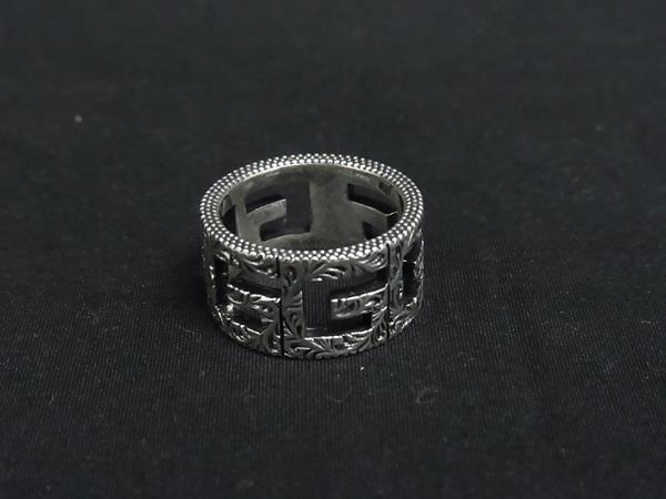 1円 ■美品■ GUCCI グッチ スクエアG アラベスク SV925 リング 指輪 アクセサリー 表記サイズ 13号 (約13号) メンズ シルバー系 FU6961拍卖