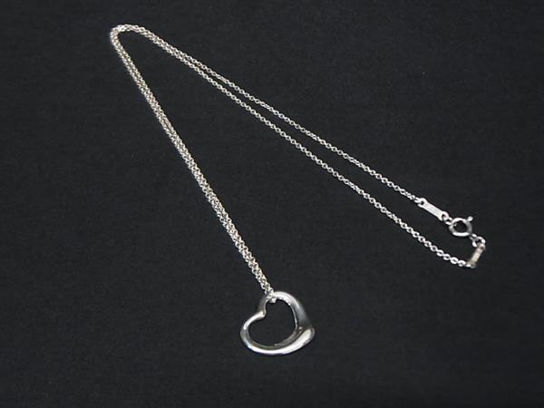 1円■極美品■ TIFFANY&Co ティファニー エルサペレッティ オープンハート SV925 ネックレス ペンダント アクセサリー シルバー系 FP8282拍卖